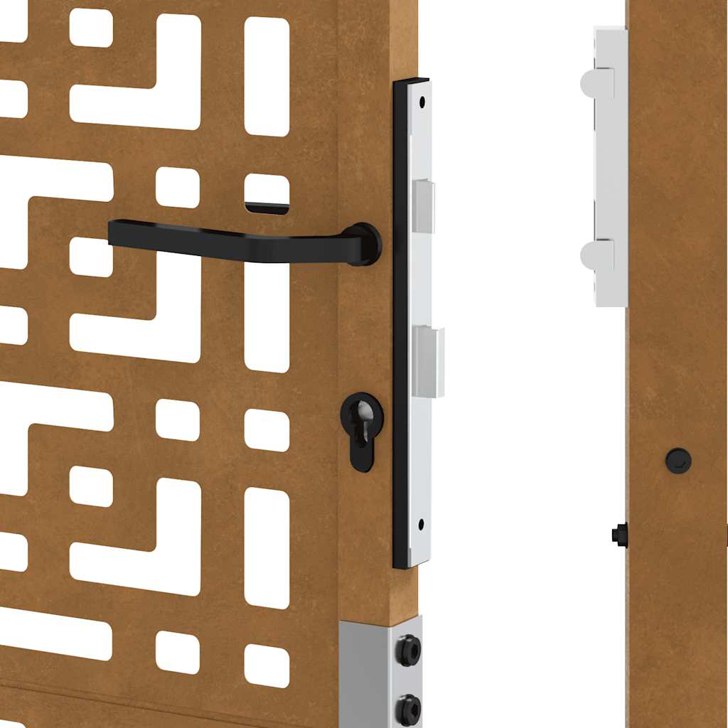 Gartentor 105x155 cm Wetterfester Stahl Kreuz-Design