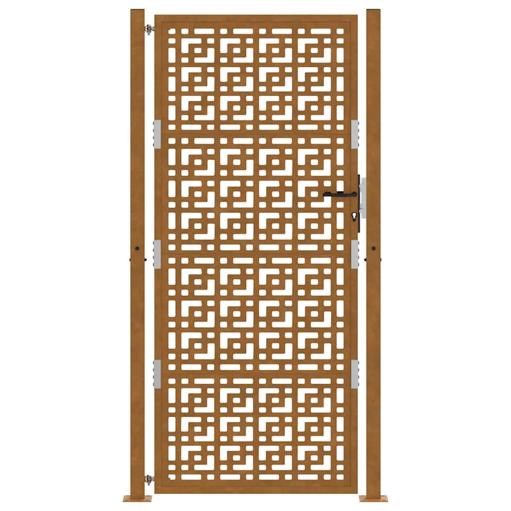 Gartentor 105x205 cm Wetterfester Stahl Kreuz-Design
