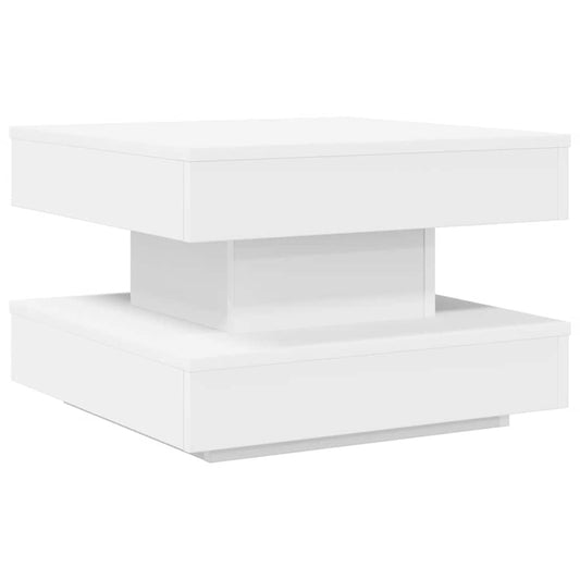 Couchtisch 360-Grad Drehbar Weiß 50x50x34,5 cm