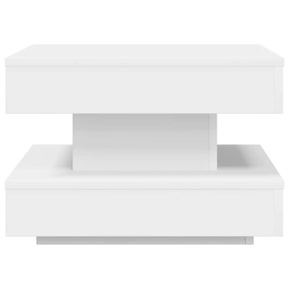 Couchtisch 360-Grad Drehbar Weiß 50x50x34,5 cm
