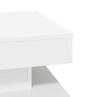Couchtisch 360-Grad Drehbar Weiß 50x50x34,5 cm
