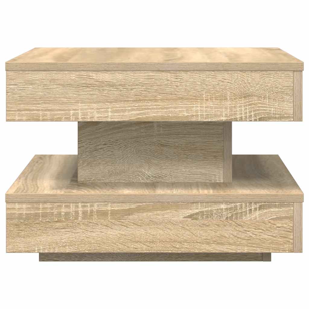 Couchtisch 360-Grad Drehbar Sonoma-Eiche 50x50x34,5 cm