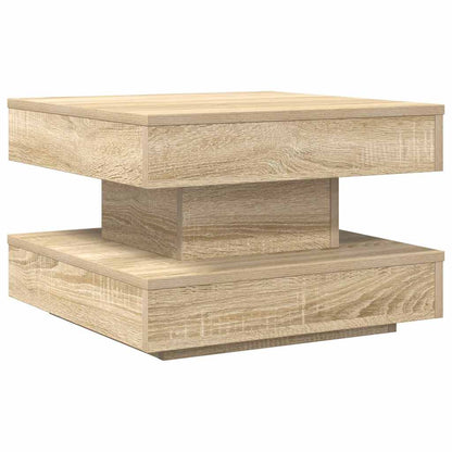 Couchtisch 360-Grad Drehbar Sonoma-Eiche 50x50x34,5 cm