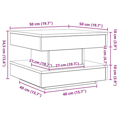 Couchtisch 360-Grad Drehbar Sonoma-Eiche 50x50x34,5 cm