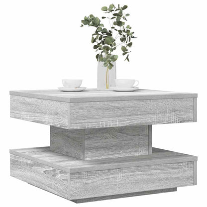 Couchtisch 360-Grad Drehbar Grau Sonoma 50x50x34,5 cm