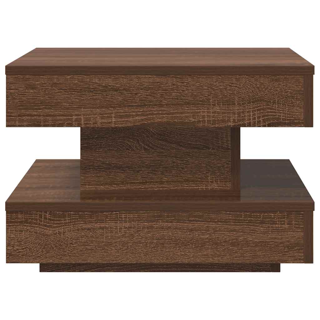 Couchtisch 360-Grad Drehbar Eichen-Optik 50x50x34,5 cm