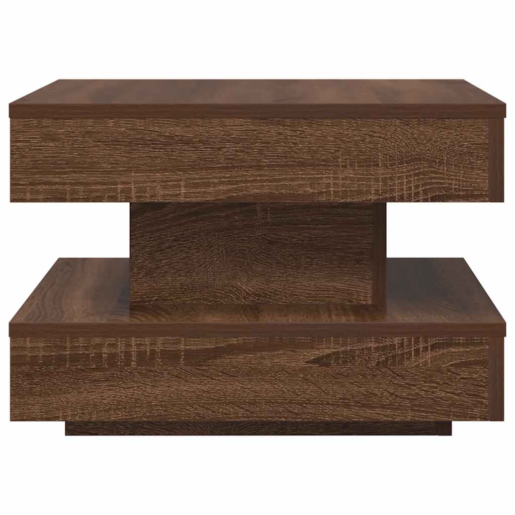 Couchtisch 360-Grad Drehbar Eichen-Optik 50x50x34,5 cm