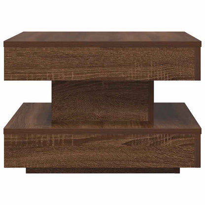 Couchtisch 360-Grad Drehbar Eichen-Optik 50x50x34,5 cm