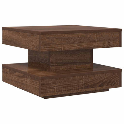 Couchtisch 360-Grad Drehbar Eichen-Optik 50x50x34,5 cm