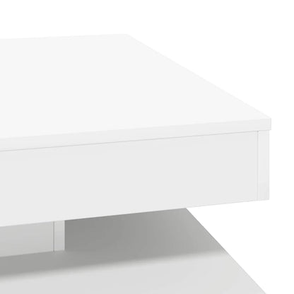 Couchtisch 360-Grad Drehbar Weiß 70x70x34,5 cm