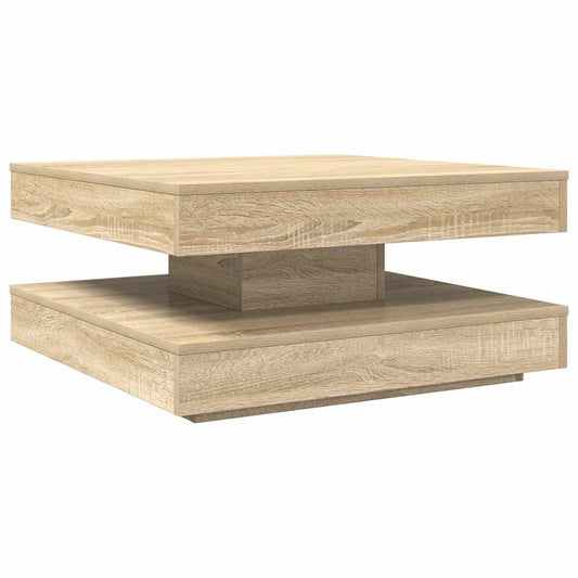 Couchtisch 360-Grad Drehbar Sonoma-Eiche 70x70x34,5 cm