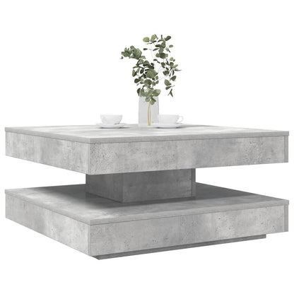 Couchtisch 360-Grad Drehbar Betongrau 70x70x34,5 cm