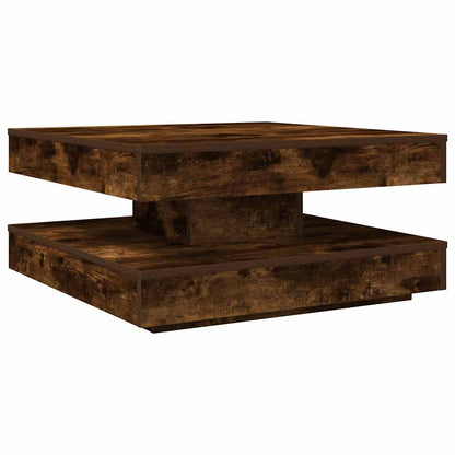 Couchtisch 360-Grad Drehbar Räuchereiche 70x70x34,5 cm