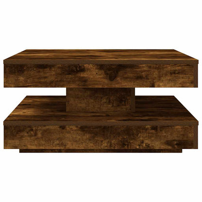 Couchtisch 360-Grad Drehbar Räuchereiche 70x70x34,5 cm