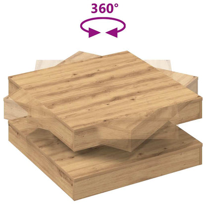 Couchtisch 360-Grad Drehbar Artisan-Eiche 70x70x34,5 cm