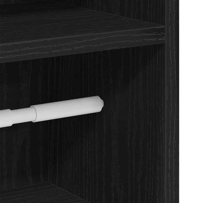 Badezimmerschrank mit Rollenhalter Schwarz 20,5x22x90 cm