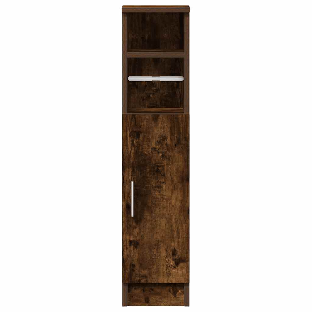 Badezimmerschrank mit Rollenhalter Räuchereiche 20,5x22x90 cm