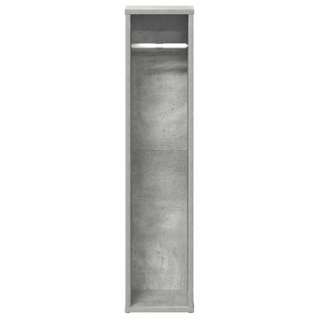 Badezimmerschrank mit Rollenhalter Betongrau 20,5x20x90 cm