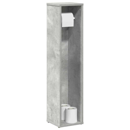 Badezimmerschrank mit Rollenhalter Betongrau 20,5x20x90 cm