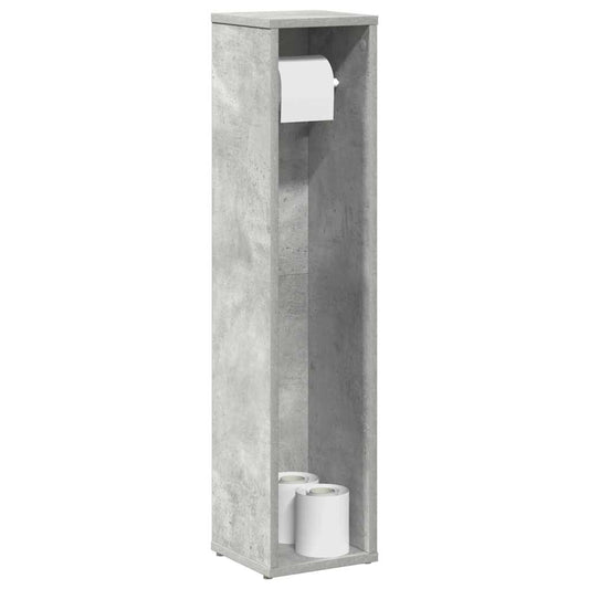 Badezimmerschrank mit Rollenhalter Betongrau 20,5x20x90 cm