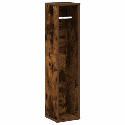 Badezimmerschrank mit Rollenhalter Eiche geräuchert 20,5x20x90 cm