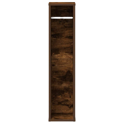 Badezimmerschrank mit Rollenhalter Eiche geräuchert 20,5x20x90 cm