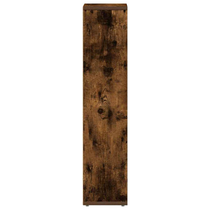 Badezimmerschrank mit Rollenhalter Eiche geräuchert 20,5x20x90 cm