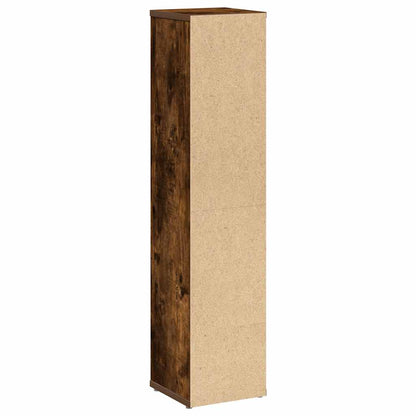 Badezimmerschrank mit Rollenhalter Eiche geräuchert 20,5x20x90 cm