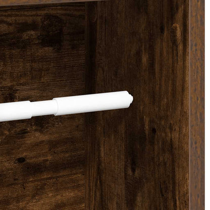 Badezimmerschrank mit Rollenhalter Eiche geräuchert 20,5x20x90 cm