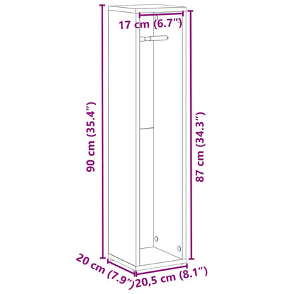 Badezimmerschrank mit Rollenhalter Artisan Oak 20,5x20x90 cm