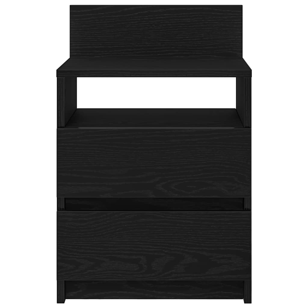 Nachttische 2 Stk. mit 2 Schubladen Schwarz 40x33x60 cm