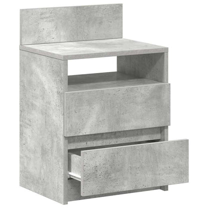 Nachttisch mit 2 Schubladen Betongrau 40x33x60 cm
