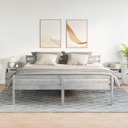 Nachttische 2 Stk. mit 2 Schubladen Betongrau 40x33x60 cm