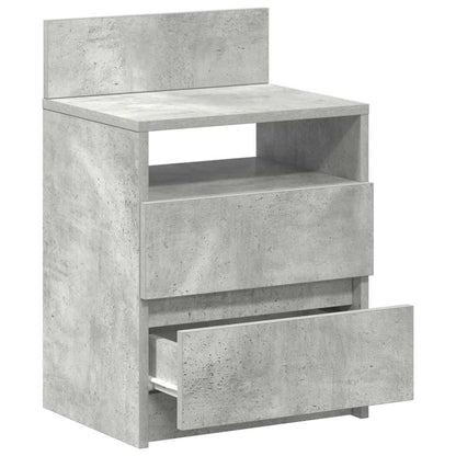 Nachttische 2 Stk. mit 2 Schubladen Betongrau 40x33x60 cm