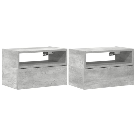 Wand-Nachttische 2 Stk. Betongrau 45x26x28,5 cm