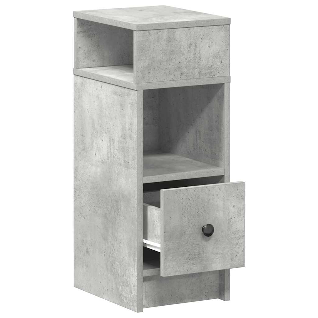 Nachttische 2 Stk. mit Schublade Betongrau 25x31x66 cm