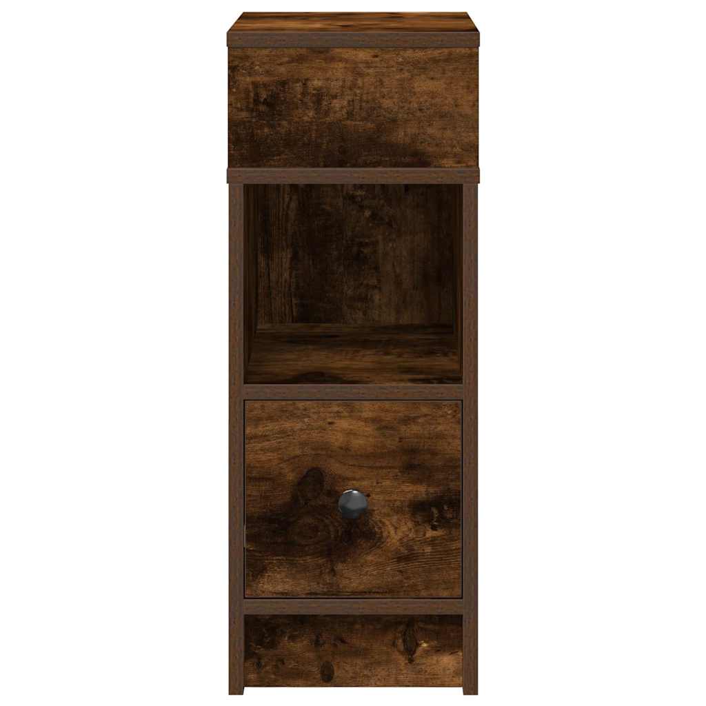 Nachttische 2 Stk. mit Schublade Räuchereiche 25x31x66 cm