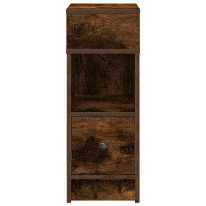 Nachttische 2 Stk. mit Schublade Räuchereiche 25x31x66 cm