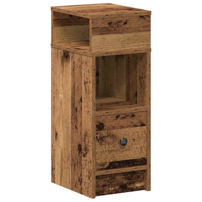 Nachttische 2 Stk. mit Schublade Altholz-Optik 25x31x66 cm
