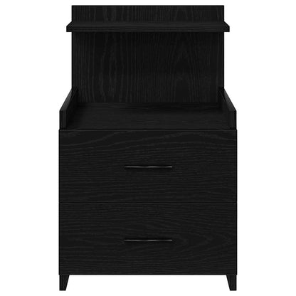 Nachttische 2 Stk. mit 2 Schubladen Schwarz 40x36,5x62 cm