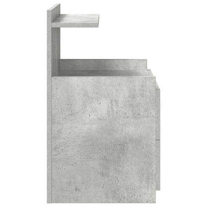Nachttische 2 Stk. mit 2 Schubladen Betongrau 40x36,5x62 cm
