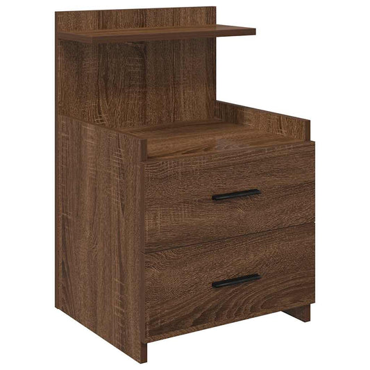 Nachttisch mit 2 Schubladen Braun Eichen-Optik 40x36,5x62 cm
