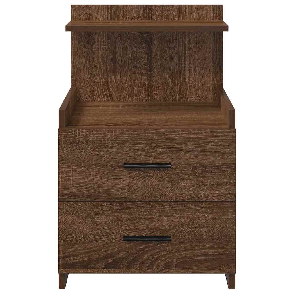 Nachttisch mit 2 Schubladen Braun Eichen-Optik 40x36,5x62 cm