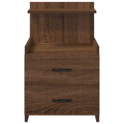 Nachttisch mit 2 Schubladen Braun Eichen-Optik 40x36,5x62 cm
