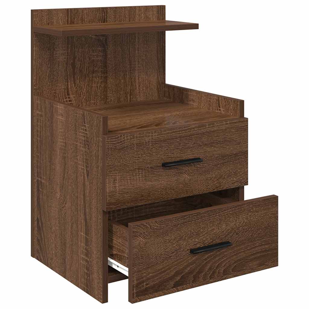 Nachttisch mit 2 Schubladen Braun Eichen-Optik 40x36,5x62 cm