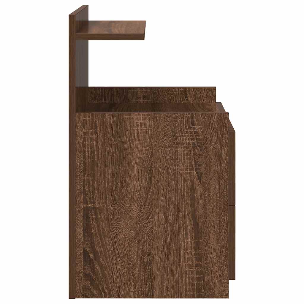 Nachttisch mit 2 Schubladen Braun Eichen-Optik 40x36,5x62 cm