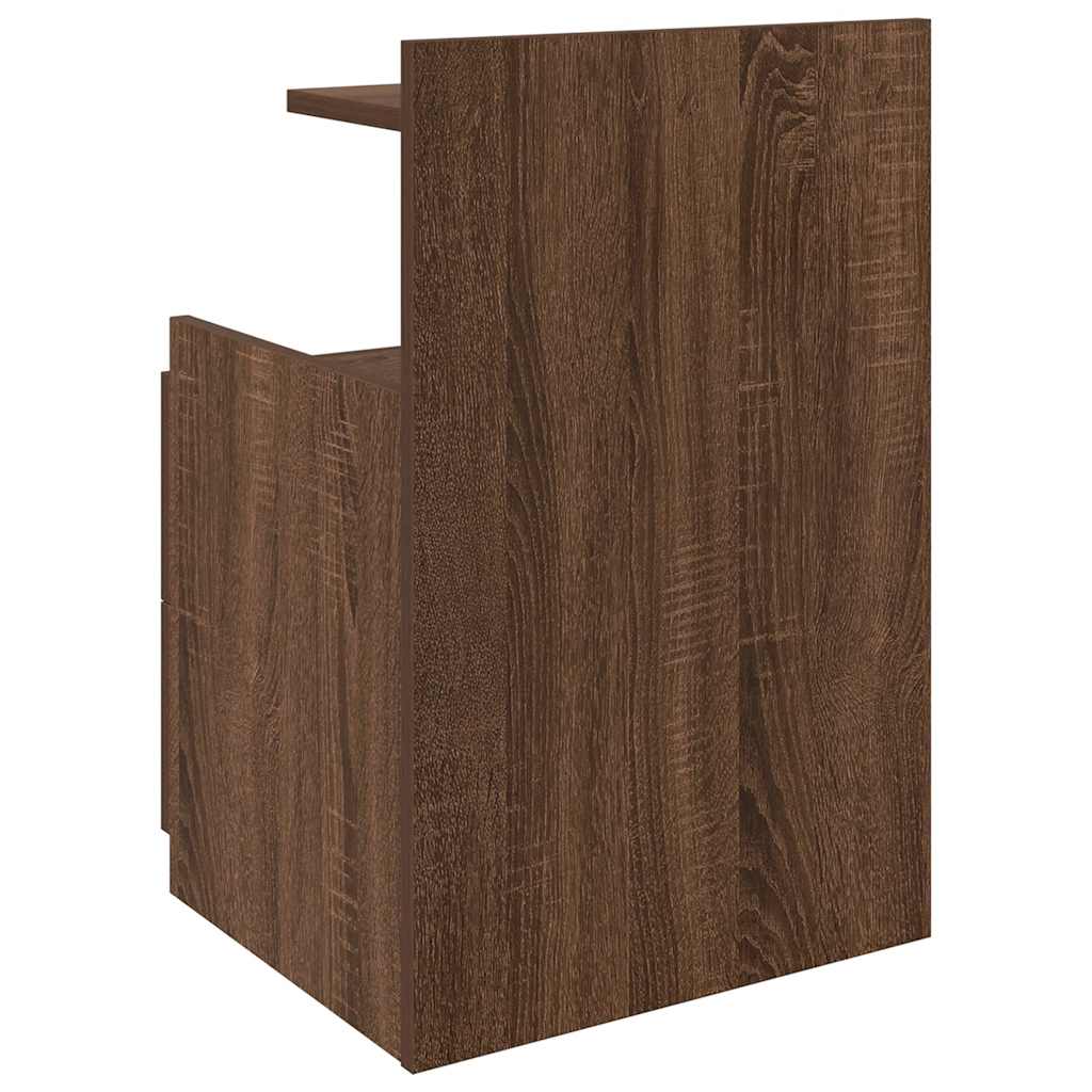 Nachttisch mit 2 Schubladen Braun Eichen-Optik 40x36,5x62 cm