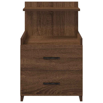 Nachttische 2 Stk. mit 2 Schubladen Braun Eichen-Optik 40x36,5x62 cm