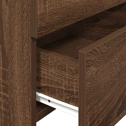 Nachttische 2 Stk. mit 2 Schubladen Braun Eichen-Optik 40x36,5x62 cm