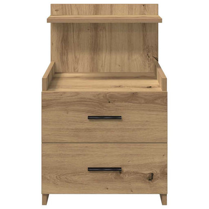 Nachttische 2 Stk. mit 2 Schubladen Artisan-Eiche 40x36,5x62 cm